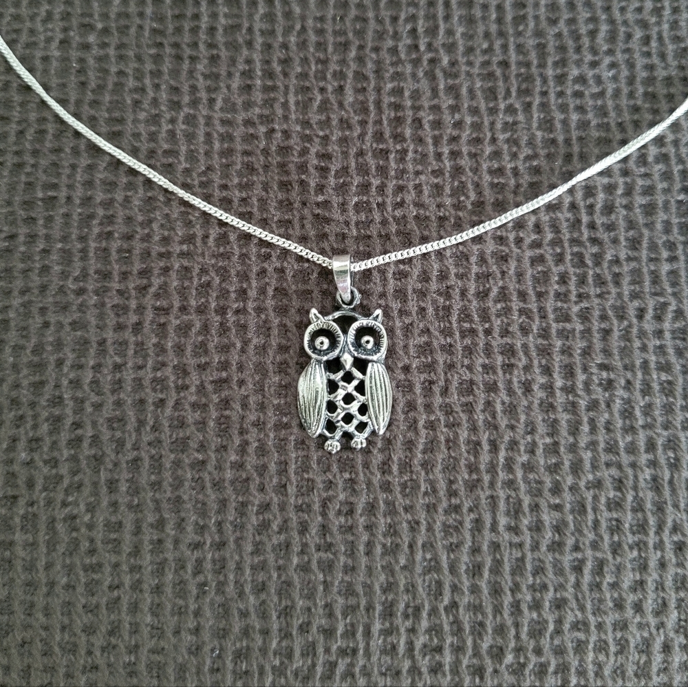 Bonny Jewelry Silver🤍 Owl🦉 Pendant Necklace - NIB - Picture 14 of 16